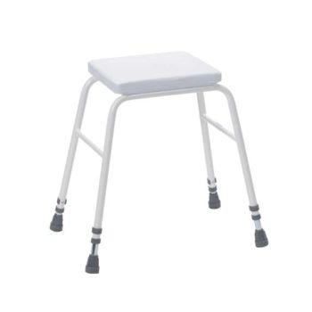 Perching Stool with Padded Seat White