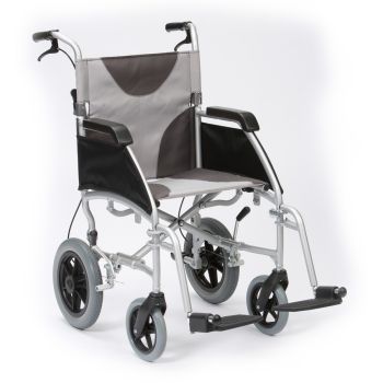 17" Ultra Lightweight Aluminium Wheelchair Grey/Black Canvas Transit