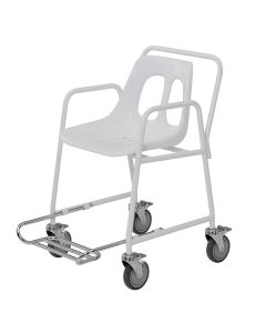 Mobile Shower Chair with Footrest & Four Braked Castors